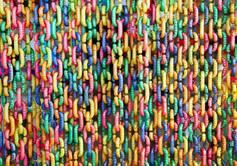 Colorful plastic chain background.