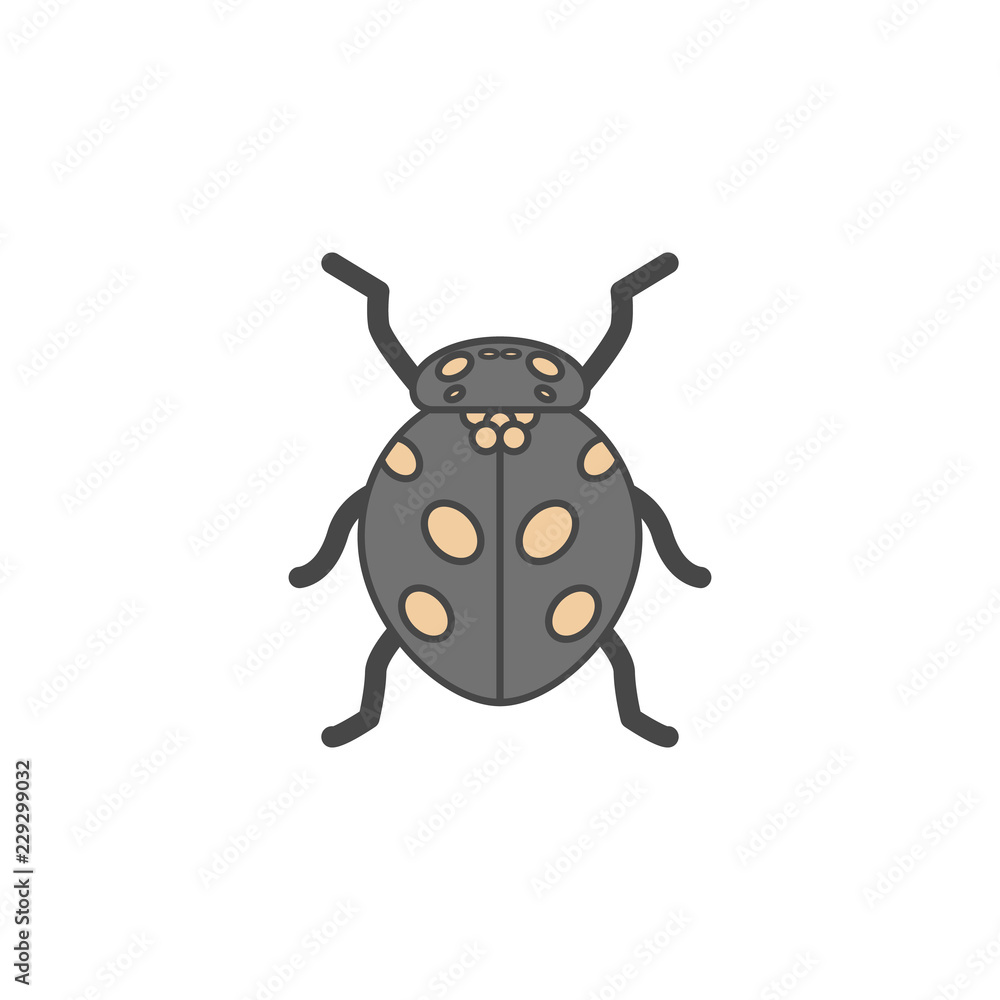 Poster ladybug colored outline icon. one of the collection icons for websites, web design, mobile app