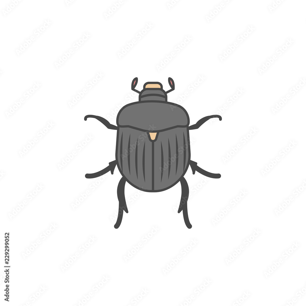 Poster chafer colored outline icon. one of the collection icons for websites, web design, mobile app