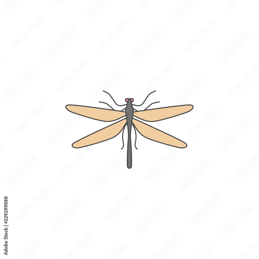 Poster dragonfly colored outline icon. one of the collection icons for websites, web design, mobile app