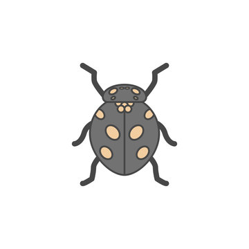 ladybug colored outline icon. One of the collection icons for websites, web design, mobile app