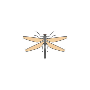 dragonfly colored outline icon. One of the collection icons for websites, web design, mobile app