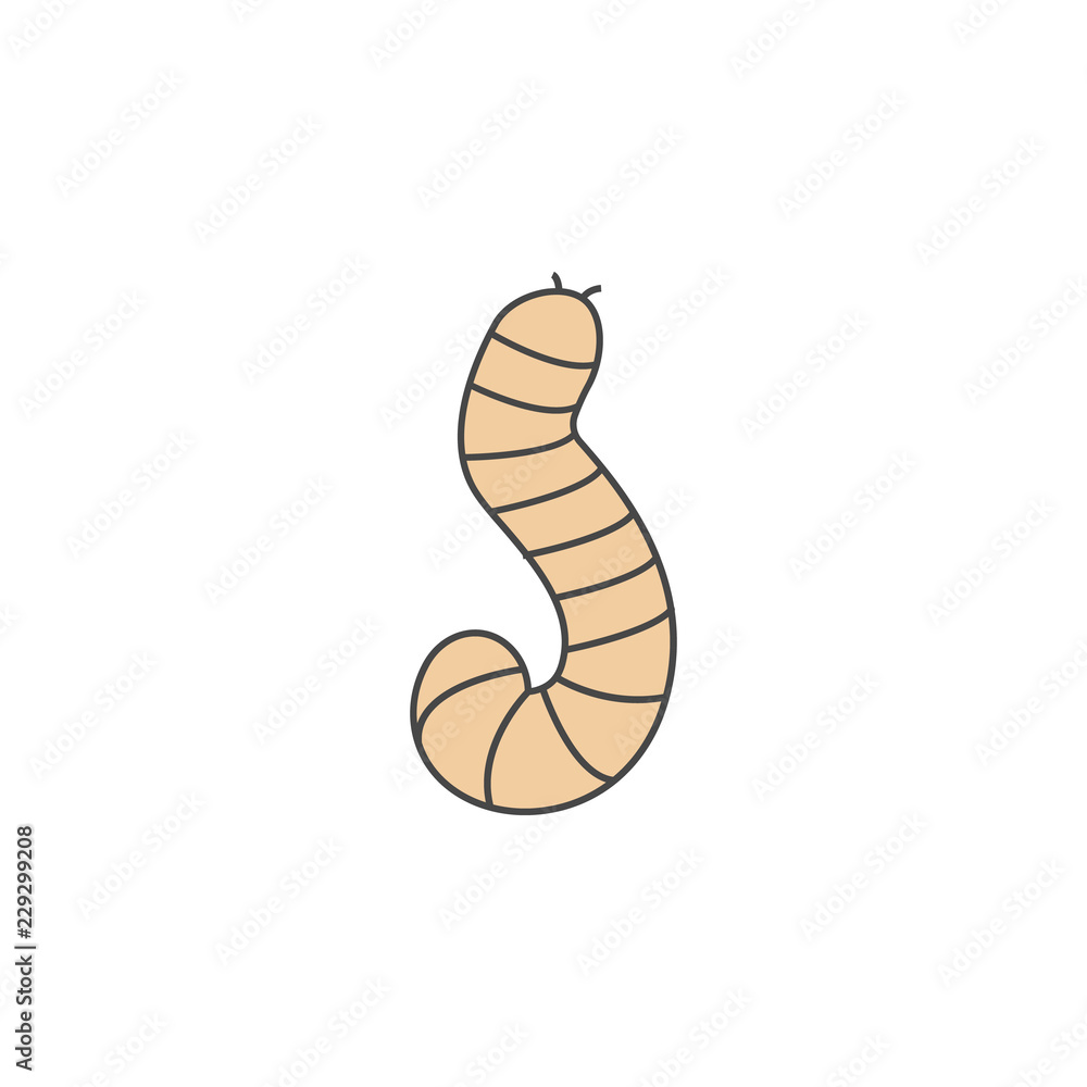 Poster larva colored outline icon. one of the collection icons for websites, web design, mobile app
