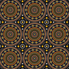 Aboriginal art vector seamless background.