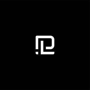 Initial letter DL PL minimalist art monogram shape logo