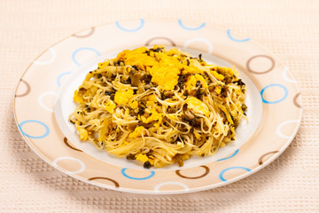 高菜と卵の炒めソウメン