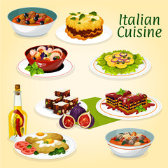 Italian cuisine dinner meals and desserts