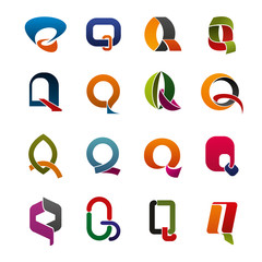 Letter Q corporate identity icons