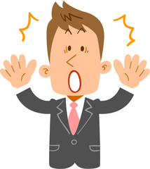 驚く若手ビジネスマン_上半身
