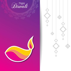 Poster for Happy Diwali with beautiful design illustration