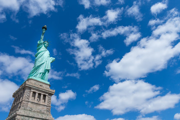 The Statue of Liberty and Manhattan, New York City, USA