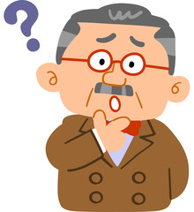 疑問を感じる富裕層の男性_社長_上半身
