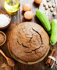 Zucchini cake with cocoa powder