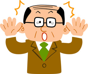 驚くスーツを着た中年男性
