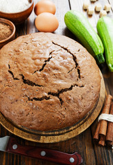 Zucchini cake with cocoa powder