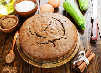 Zucchini cake with cocoa powder