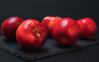 Red Apples , Black Background