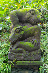 Fototapeta na wymiar Traditional Balinese stone sculpture art and culture at Bali, Indonesia