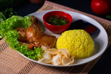 traditional malay chicken rice