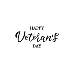HAPPY VETERANS DAY-hand drawn lettering. Holliday calligraphy for banner, poster, greeting card, party invitation. Vector illustration EPS 10. 