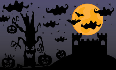 Castle moon halloween