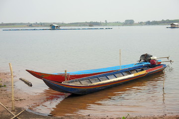 Naklejka na ściany i meble local boats in reservoir