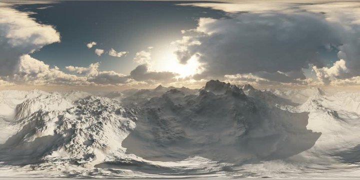 aerial vr 360 panorama of mountains. made with the one 360 degree lense camera