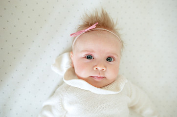 overhead shot of baby girl