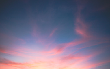 Fototapeta na wymiar Beautiful pastel cloudy sunset