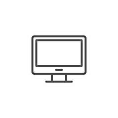 LED Television outline icon. linear style sign for mobile concept and web design. Computer monitor simple line vector icon. Symbol, logo illustration. Pixel perfect vector graphics