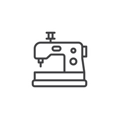 Electric Sewing machine outline icon. linear style sign for mobile concept and web design. Embroidery machine simple line vector icon. Symbol, logo illustration. Pixel perfect vector graphics
