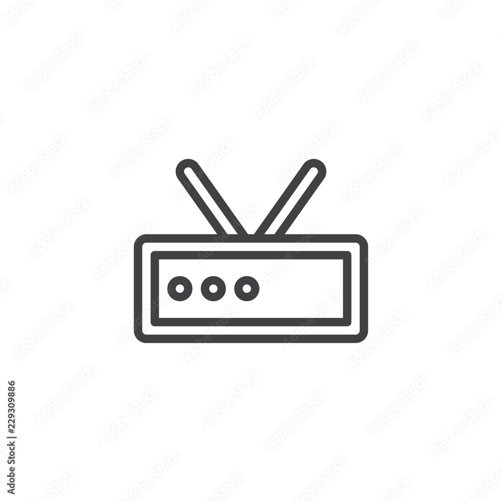 Poster wifi router signal outline icon. linear style sign for mobile concept and web design. wifi modem wit