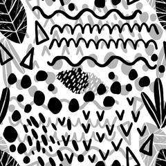 Fototapeta premium Seamless abstract pattern art. Texture with Hand Painted Crossing Brush Strokes for Print. Drawing texture background. Modern graphics.
