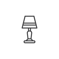 Table lamp outline icon. linear style sign for mobile concept and web design. Night bedside lamp simple line vector icon. Symbol, logo illustration. Pixel perfect vector graphics