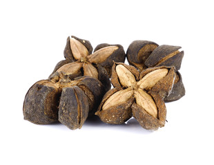 sacha inchi peanut seed on white background