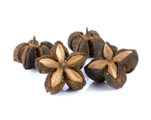 sacha inchi peanut seed on white background