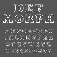 Vector of modern playful font and alphabet