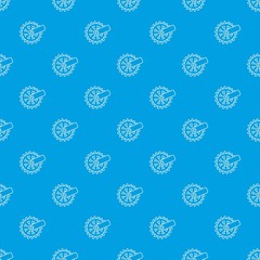Mining cutting wheel pattern vector seamless blue repeat for any use