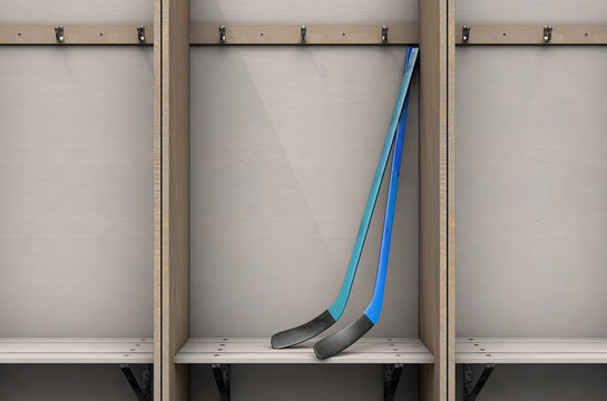Change Room Cubicles With Hockey Sticks