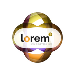 Abstract geometric logo design, overlapping shapes