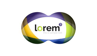 Abstract geometric logo design, overlapping shapes