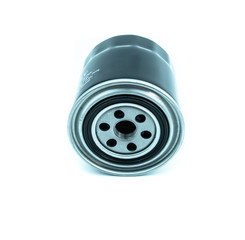 Oil filter for car on white background