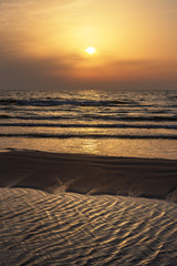 Baltic sea in sunset time.