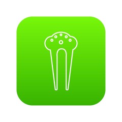 Hair fix clip icon green vector isolated on white background