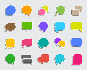 Speech Bubble patch sticker icons vector set