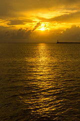 Bright sunset on the Black Sea