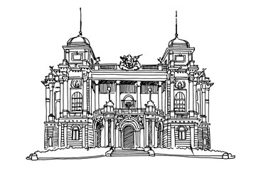PrinVector sketch of Croatian National Theater in Zagreb, Croatia.