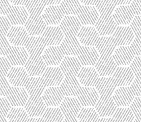 Behang 3D Abstract geometrisch patroon met strepen, lijnen. Naadloze vectorachtergrond. Wit en grijs ornament. Eenvoudig rooster grafisch ontwerp,
