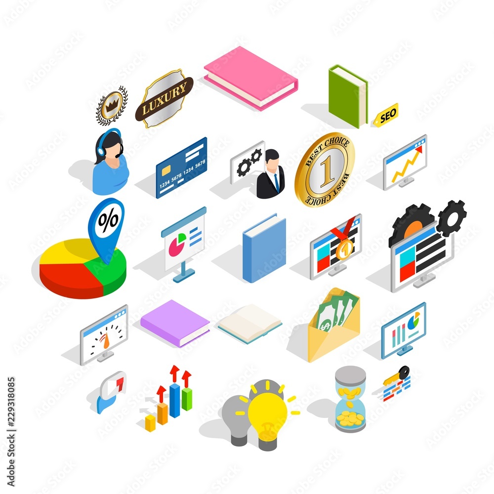 Poster property icons set. isometric set of 25 property vector icons for web isolated on white background
