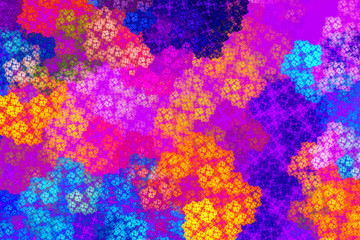 3D Abstract fractal background. Design element for flyer, brochure, web, advertisements, and other graphic designer works. Digital collage. Raster clip art.Colored squares
